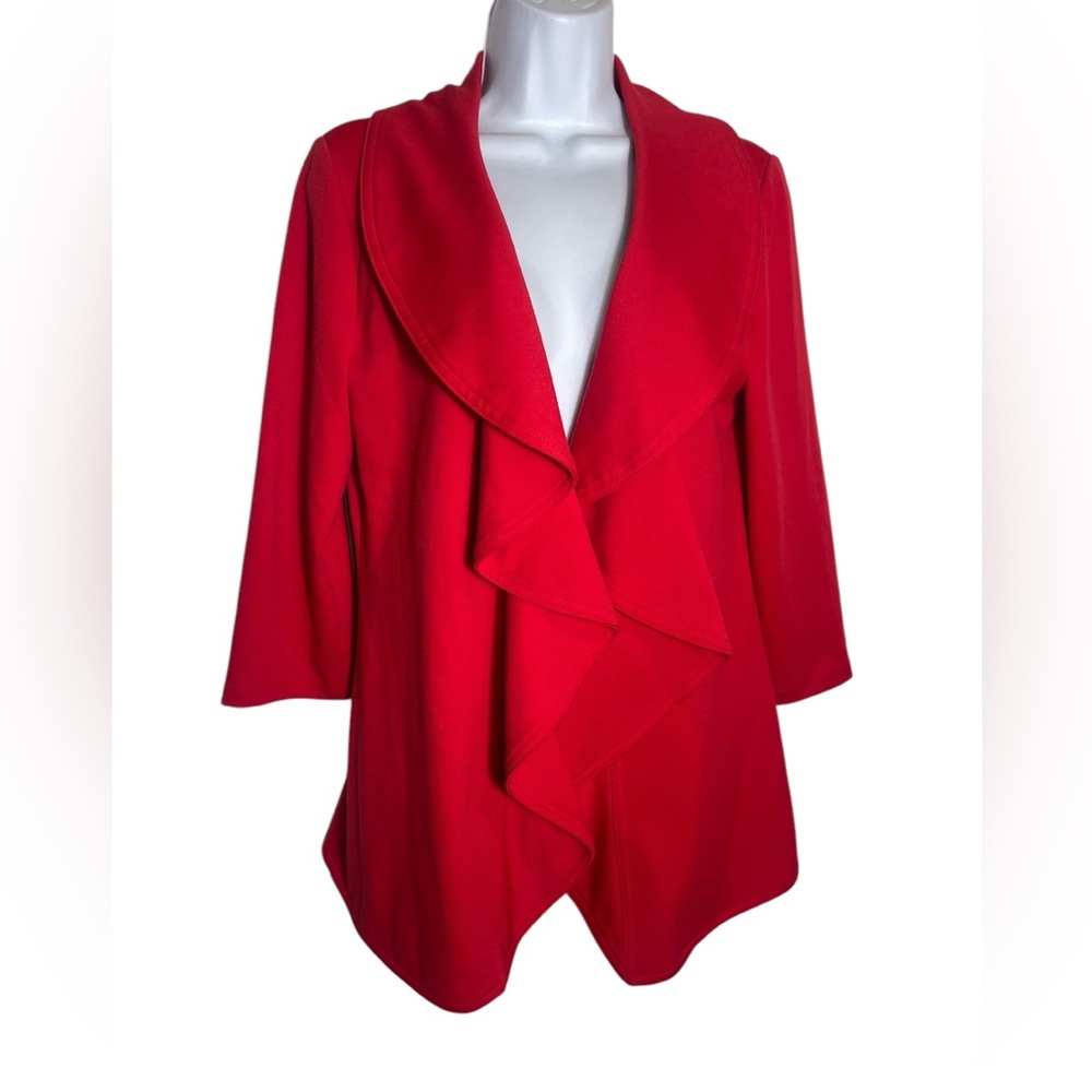 Calvin Klein blazer size 4 stunning bright red open front jacket blazer ❤️❤️